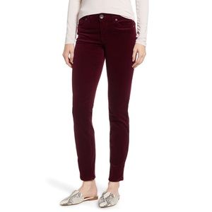 Deep red Kut from the Kloth corduroy skinny